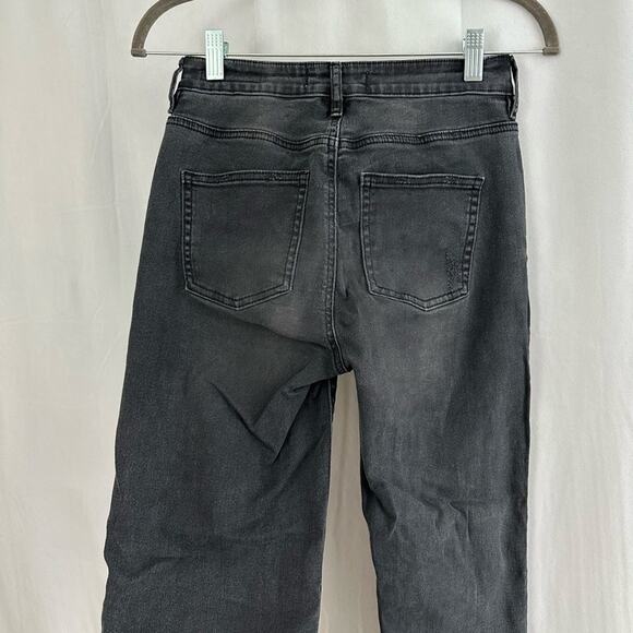 Pacsun Black High Rise Crop Kick Frayed Jeans Womens Size 24 - Picture 6 of 6